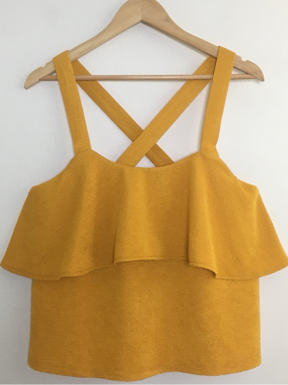 Madewell | Mustard Yellow Tiered Crossback Top
